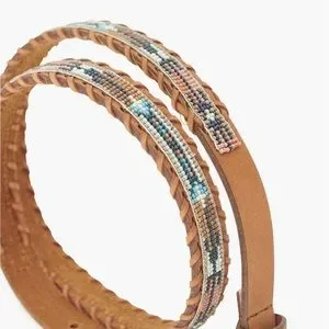 Lucky Brand Leather Vintage Beaded Belt in Brown S Lucky Brand | Accessories | Lucky Brand Leather Vintage  main image 3
